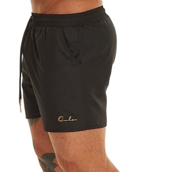 Ouber Light Quick Dry Black Training Running Swimming Workout Shorts Sz Large - Picture 3 of 15